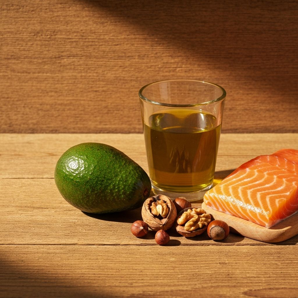 Egészséges zsírforrások: avokádó, olívaolaj, diók, hal