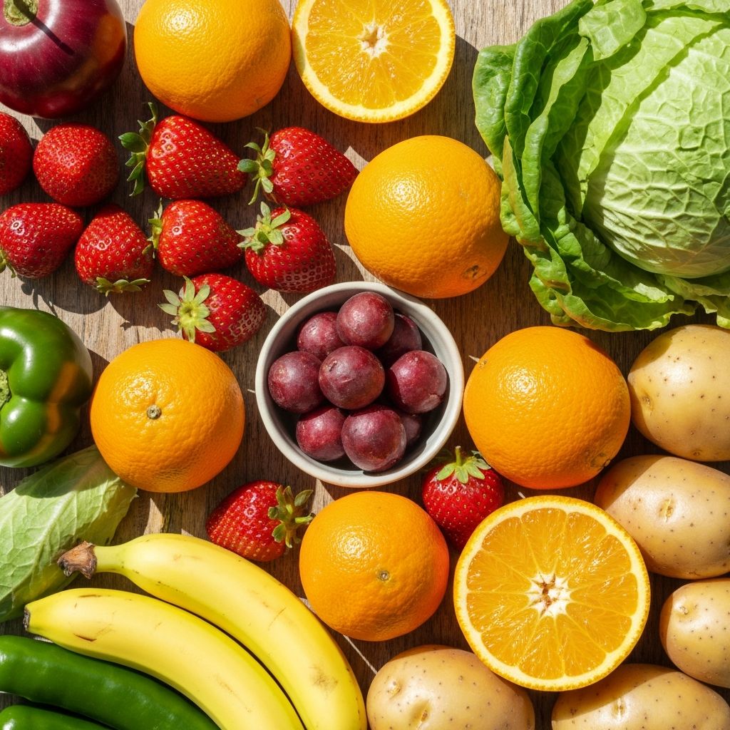 Színes zöldségek és gyümölcsök gazdag vitaminokat és ásványi anyagokat tartalmaznak